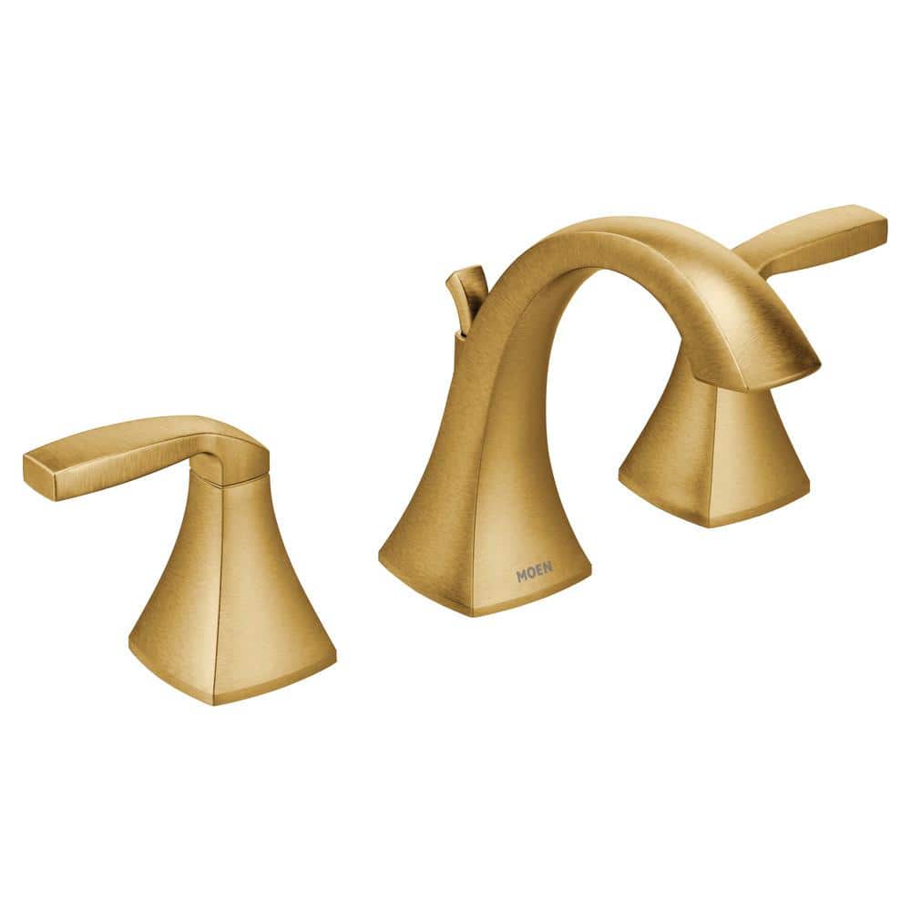 MOEN Voss 8 in. Widespread 2-Handle High-Arc Bathroom Faucet Trim Kit in  Brushed Gold (Valve Not Included) T6905BG