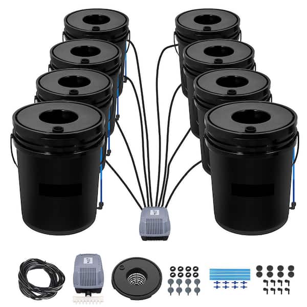 DWC Hydroponic System, 5 gal. 8-Buckets, Deep Water Culture Kit with Pump and Air Stone 2025 Update