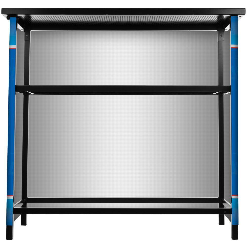 Compact Metal 2-Shelf Portable Bar Table with Carrying Case