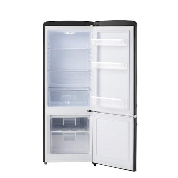 iio 7 Cu. ft. Retro Refrigerator with Bottom Freezer (Midnight Black)