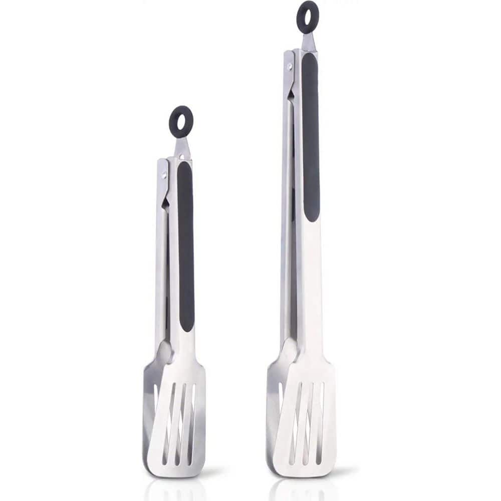 Premium Stainless Steel Heat-Resistant Grill Tongs with Silicone Tips