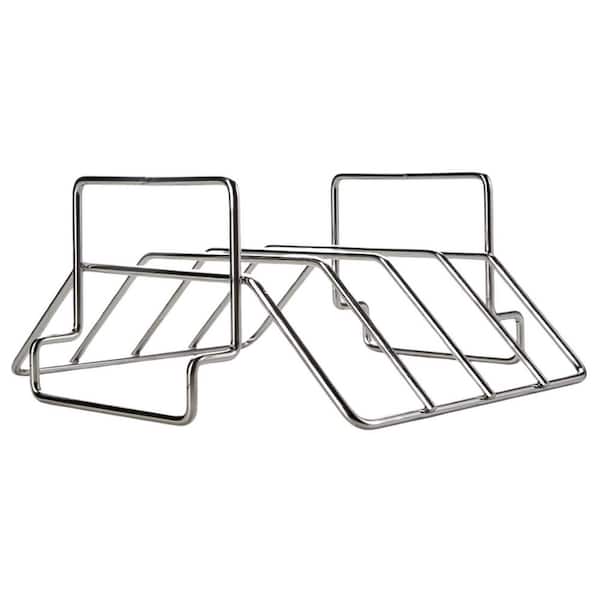 Porcelain Coated Rib Rack Stainless Steel Scratch-Resistant Oven Safe V-Shape Handles Fits 11.1 in. Smokers 1-Piece