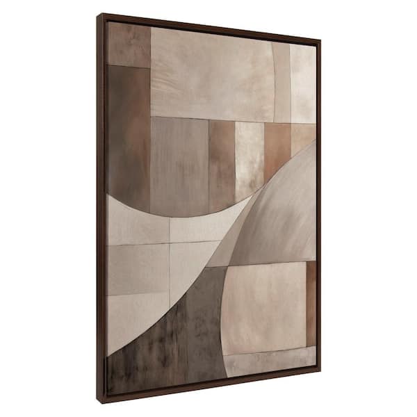 Kate and Laurel Sylvie Abstract on Linen Framed Canvas by The Creative Bunch Studio Set of 1 Abstract Art Print 31.49 in. x 42.00 in