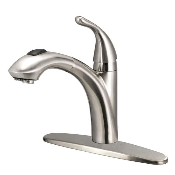 Glacier Bay Keelia Single-Handle Pull-Out Sprayer Kitchen Faucet in Brushed Nickel