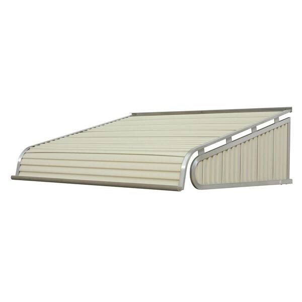 NuImage Awnings 8 ft. 1500 Series Door Canopy Aluminum Fixed Awning (12 in. H x 24 in. D) in Almond