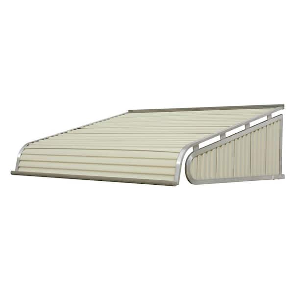 NuImage Awnings 5 ft. 1500 Series Door Canopy Aluminum Fixed Awning (18 in. H x 48 in. D) in Almond