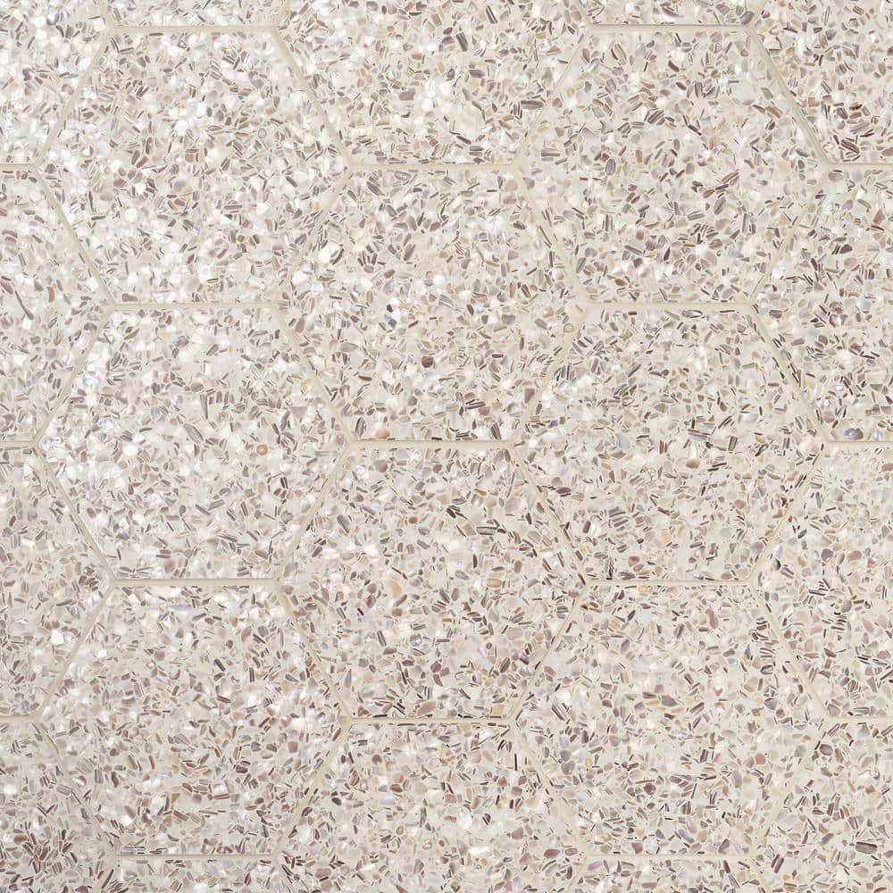 Shoal Hex Cream Pearl 7.87 in. x 9.05 in. Polished Terrazzo Floor and Wall Tile (8.11 sq. ft./Case) price history on PriceWatchPro