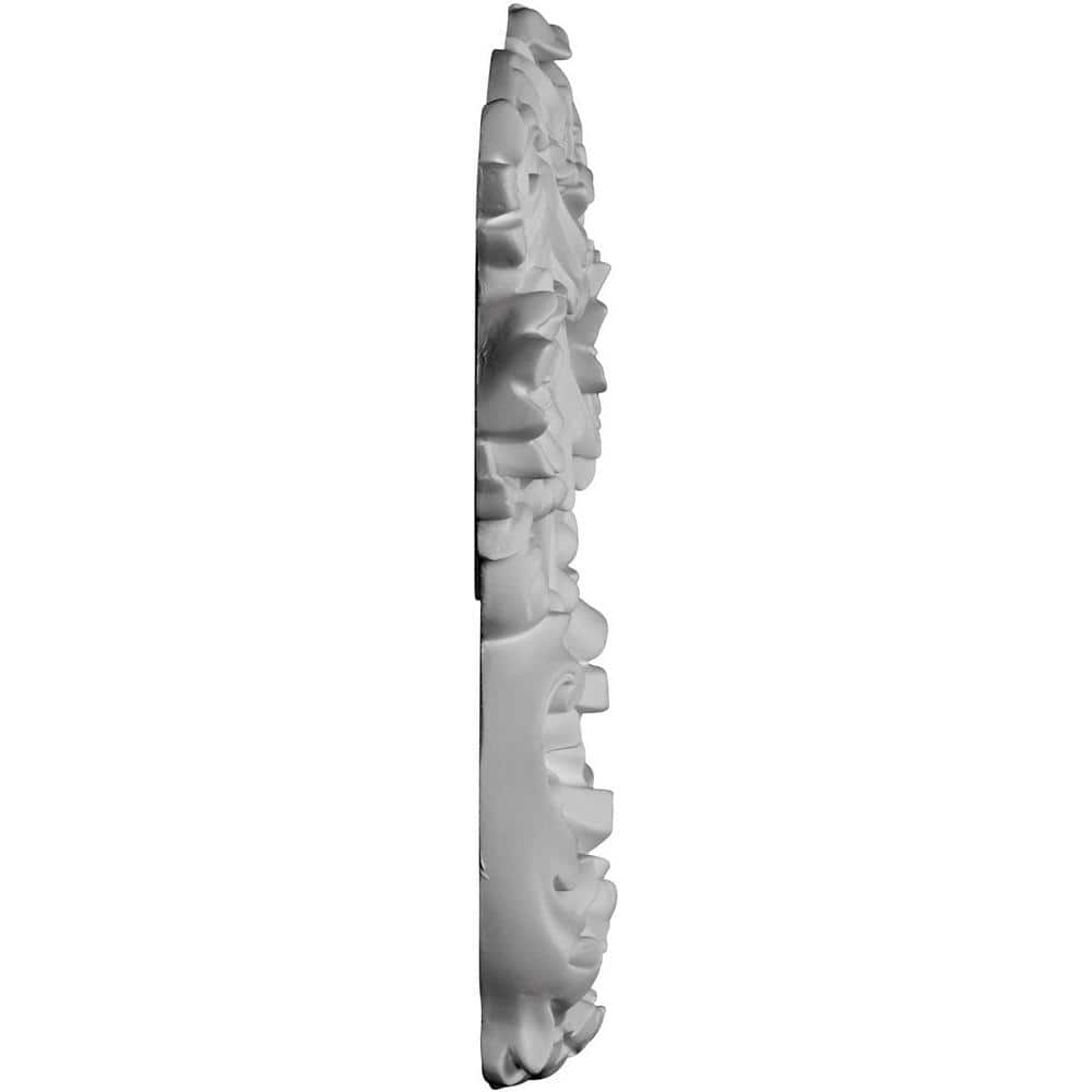 White Polyurethane Shell Center Onlay Scroll 10.5'' H x 12'' W