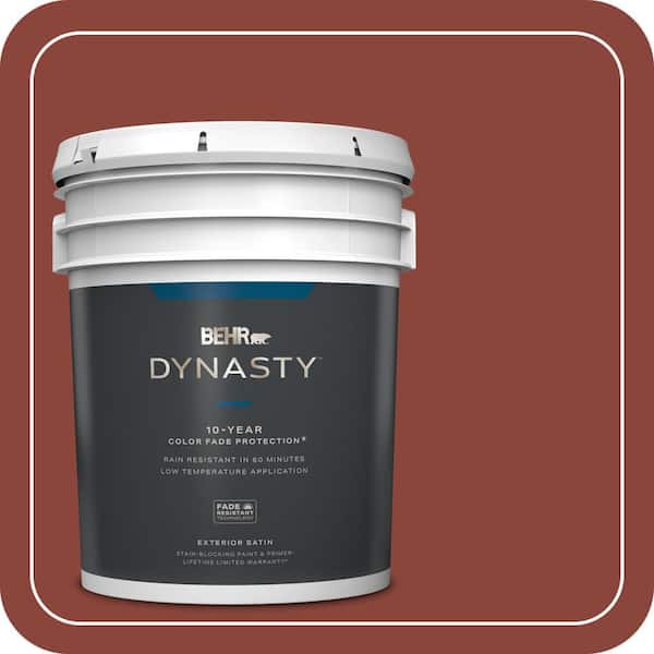 BEHR DYNASTY 5 gal. #ECC-46-3 Red Hawk Satin Enamel Exterior Stain-Blocking Paint & Primer