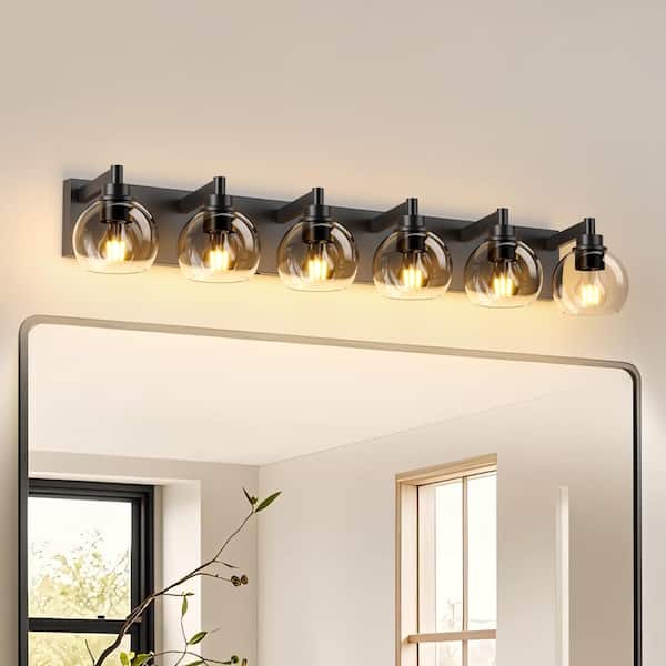 6-Light Industrial Bathroom Vanity Light