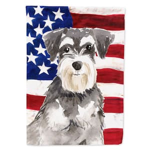 2.3 ft. x 3.3 ft. Polyester Patriotic USA Schnauzer #2 2-Sided Heavyweight Flag Canvas House Size