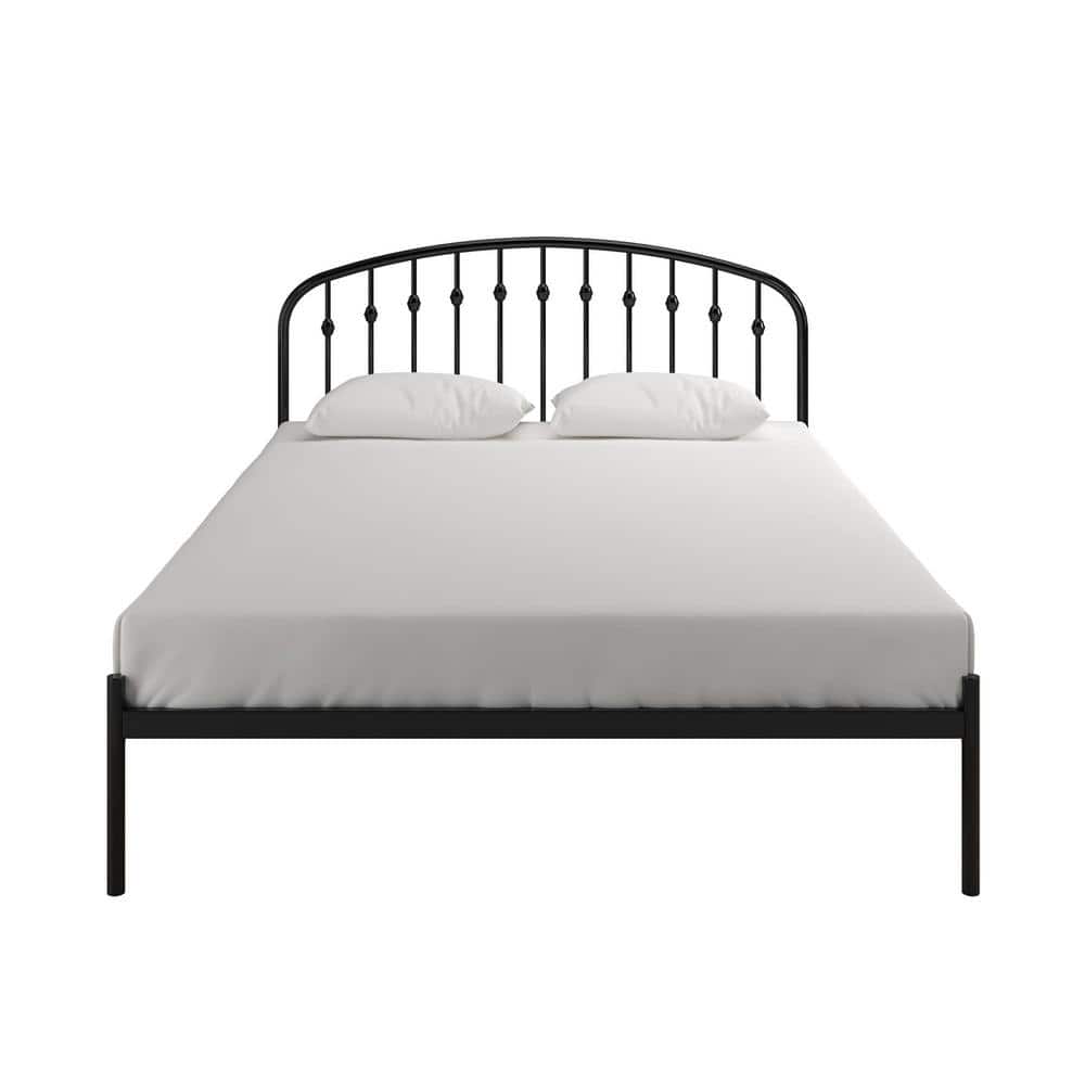 Narla Black Metal Queen Platform Bed Frame with Adjustable Height