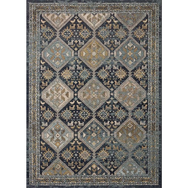 LOLOI II Jocelyn Navy/Blue 7 ft. 10 in. x 10 ft. Transitional 100% Polypropylene Pile Area Rug