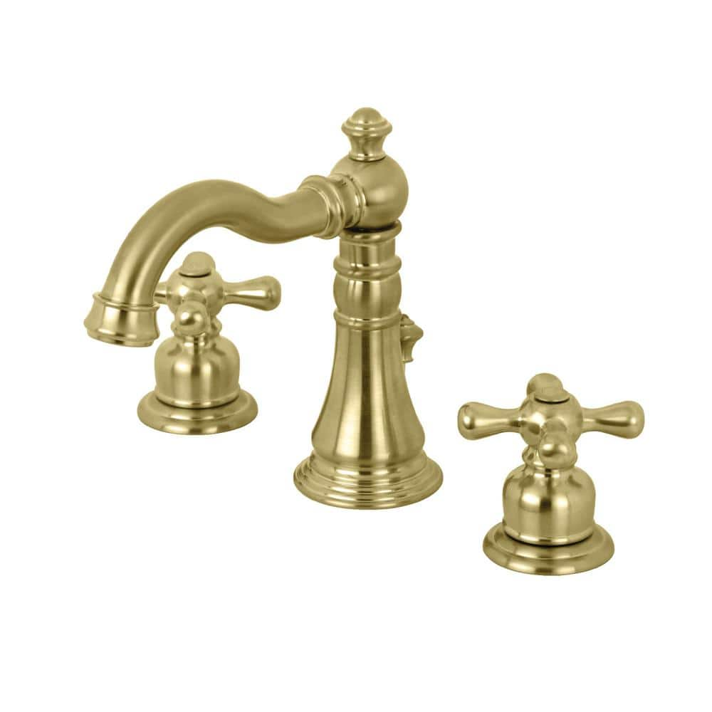 Kingston Brass American Classic 8 In Widespread 2 Handle Bathroom   Brushed Brass Kingston Brass Widespread Bathroom Faucets Hfsc1973ax 64 1000 