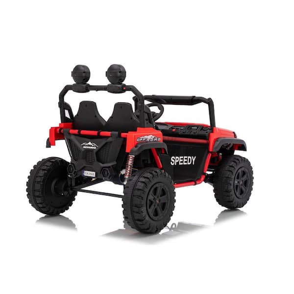 Red Kids UTV 24V Ride On Car with Remote Control Battery Powered Electric Vehicle Ride On Toy for Boys Girls