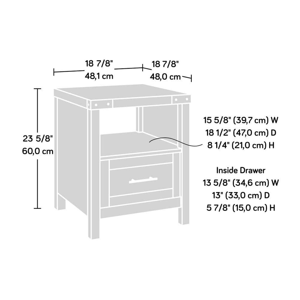 Orchard Oak Rustic Wood and Metal Side Table with Storage