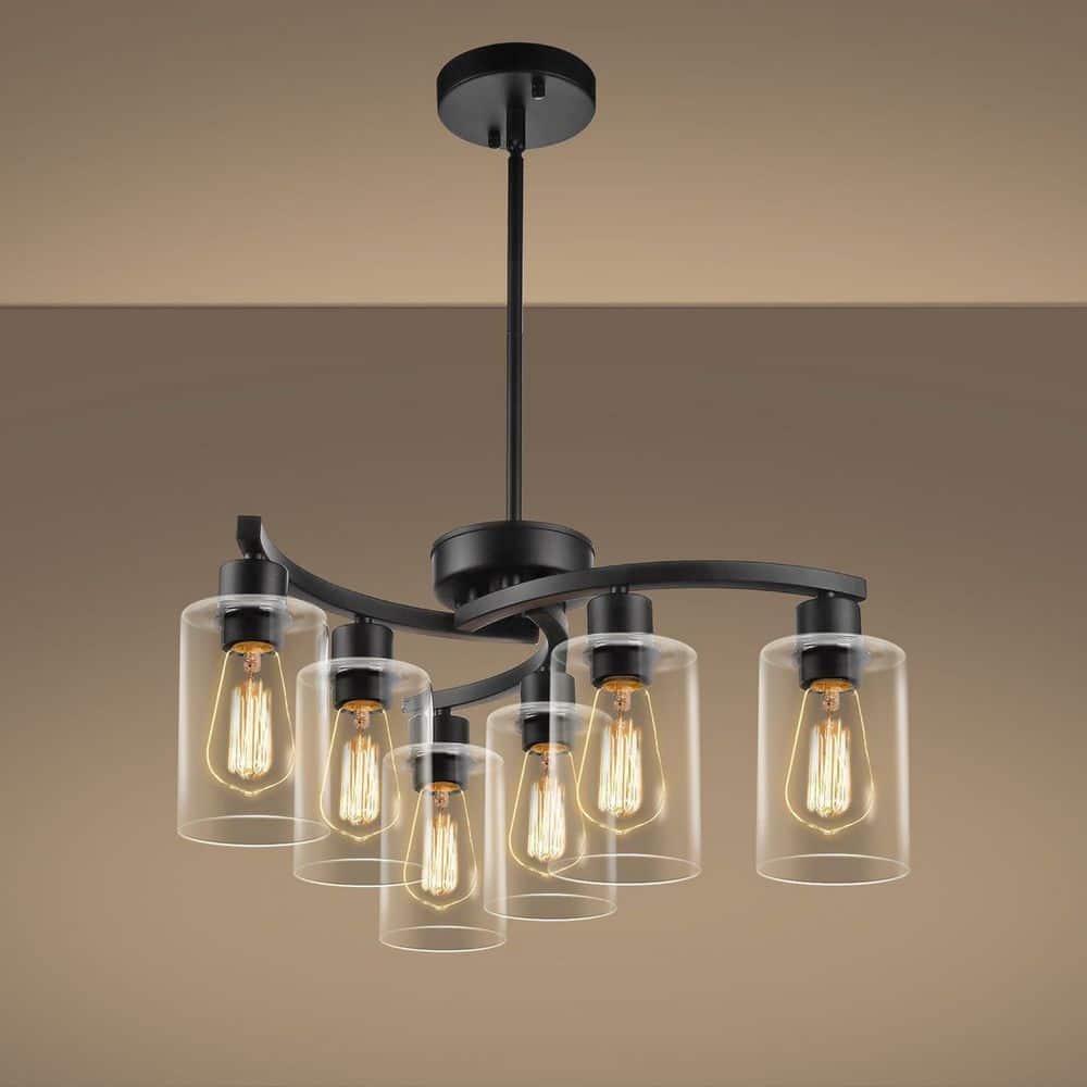 6-Light Modern Farmhouse Black Chandelier for Dining Room price history on PriceWatchPro