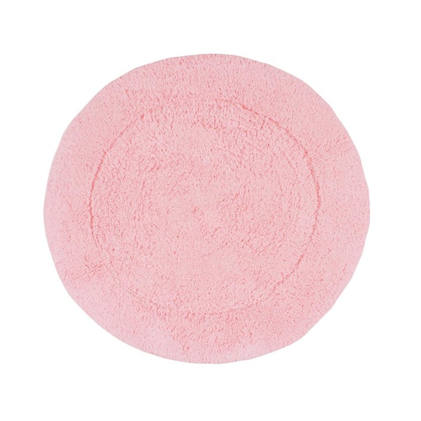 Waterford Collection 100% Cotton Tufted Bath Rug, Machine Wash, 22 in. Round, Pink