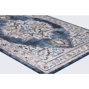 Vintage Collection Barclay Navy 8 ft. x 11 ft. Medallion Area Rug