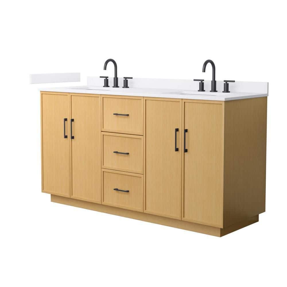 Elan TK 66 in. Double Freestanding Light Oak Bath Vanity with Top price history on PriceWatchPro