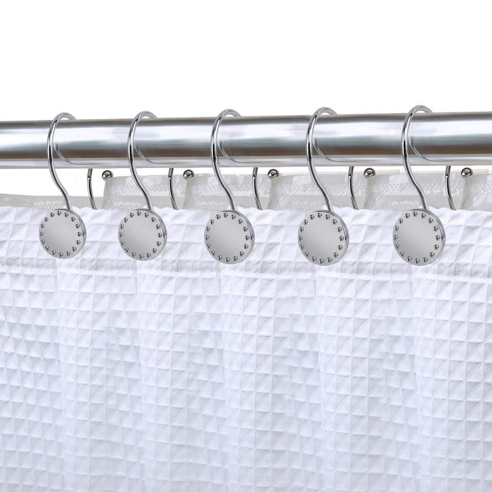 Utopia Alley Shower Rings Double Curtain Hooks For Bathroom Rust Resistant In Chrome Set Of 12 Hk19ss The