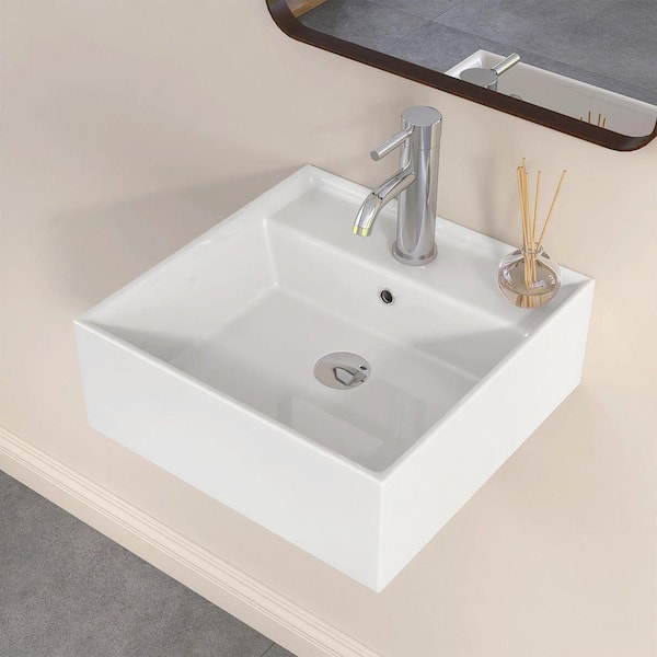 NTQ Teara 15.75 in. x 15.75 in. Rectangular Ceramic Wall Mount