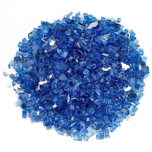 1/4 in. Cobalt Blue Reflective Fire Glass 10 lbs. Bag