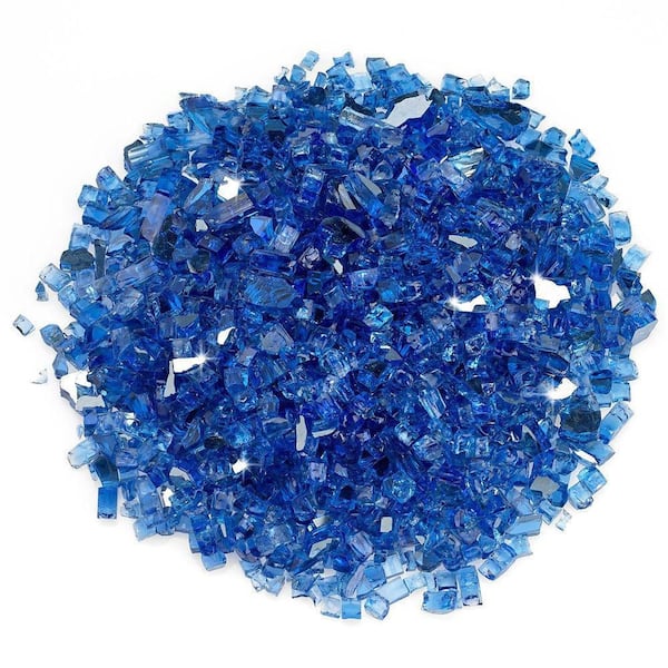 American Fire Glass 1/4 in. Cobalt Blue Reflective Fire Glass 10 lbs ...