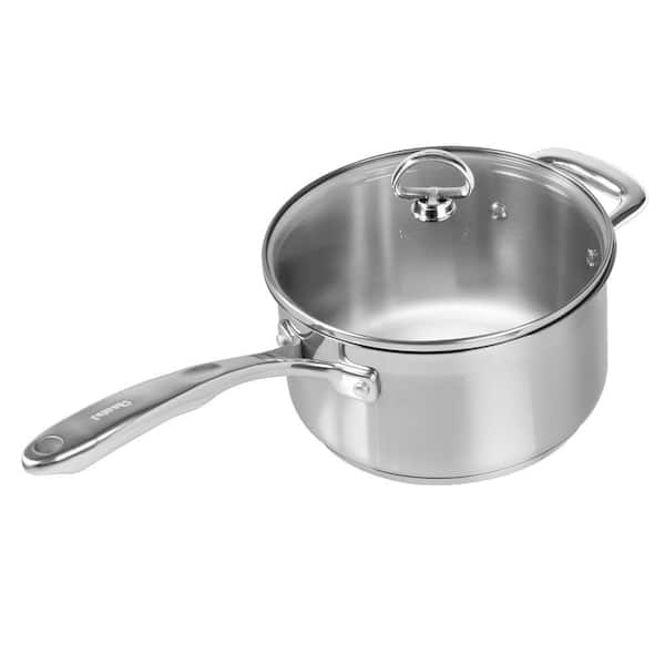Chantal Induction 21 Steel 3.5 qt. Stainless Steel Sauce Pan in Brushed Stainless Steel with Glass Lid