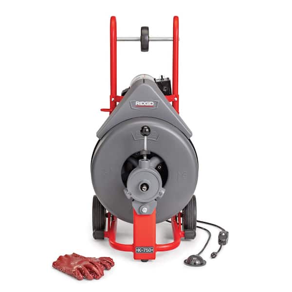 K-750 Drum Machine Drain Cleaner with C-100 Autofeed 100 ft. x 3/4 in. Cable and 3/4 in. Tool Set