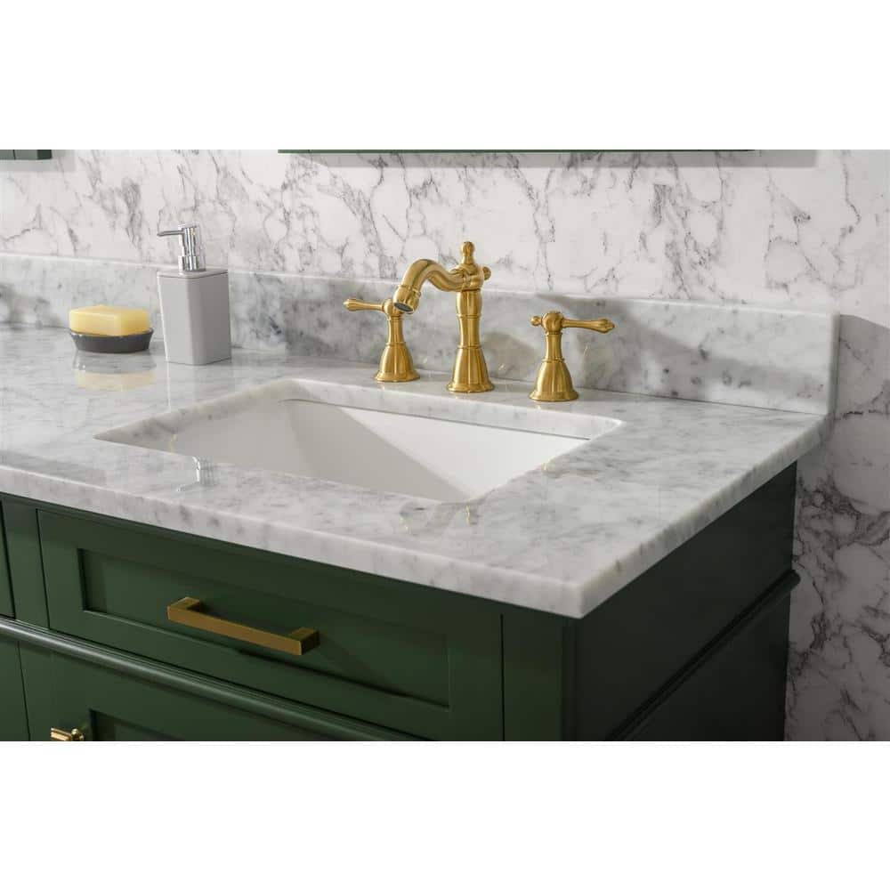 Vogue Green Double Sink 72" Vanity with Carrara Marble Top