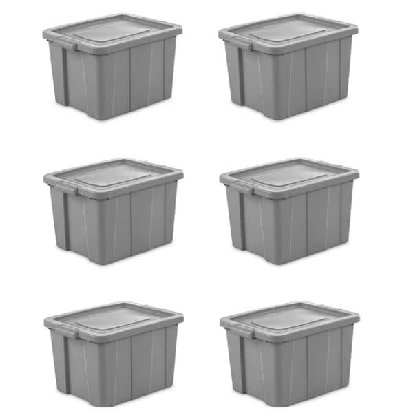 Sterilite Tuff1 18 Gal. Plastic Storage Tote Container Bin with Lid (6-Pack)