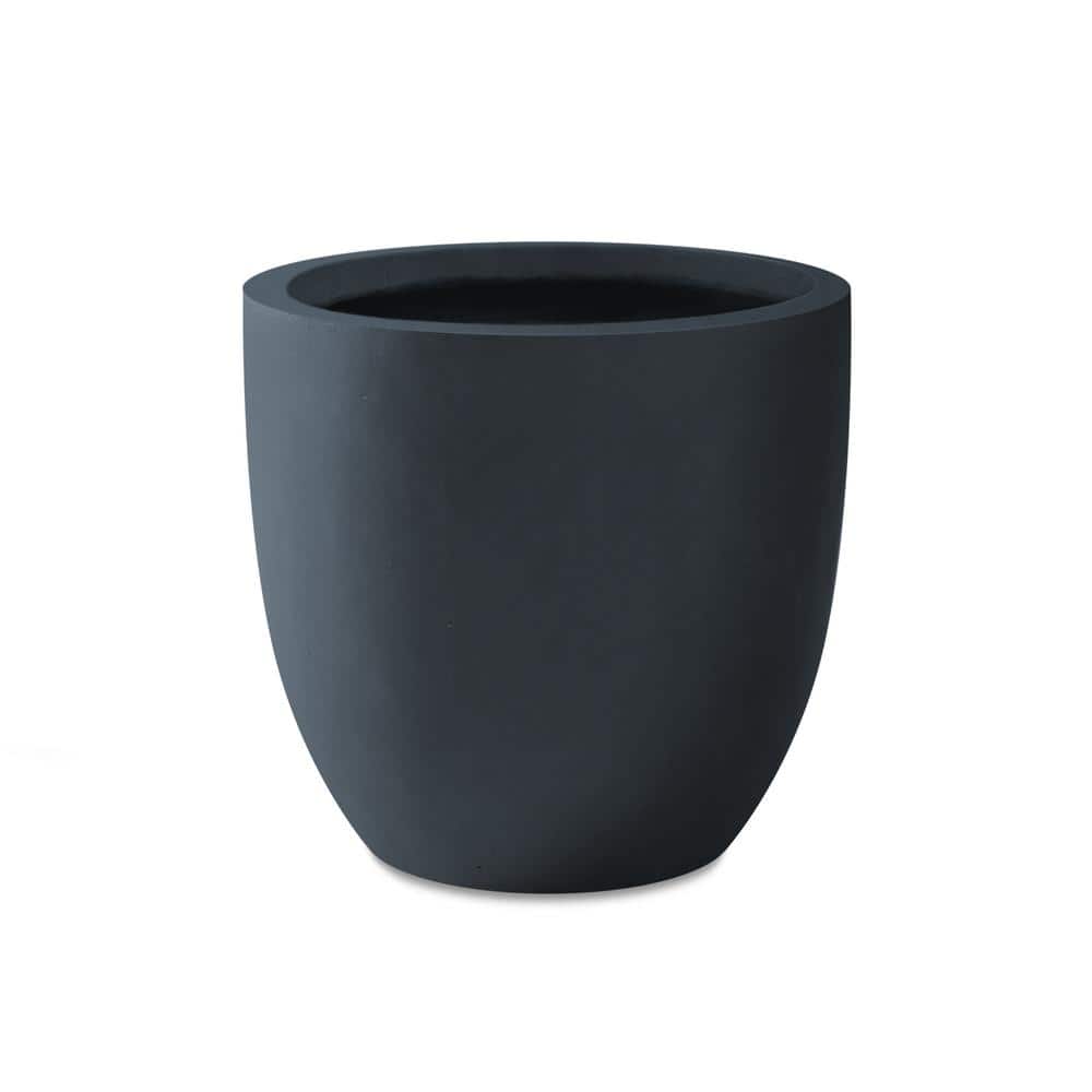 16.54 in. x 15.35 in. Round Charcoal Finish Lightweight Concrete & Fibergla