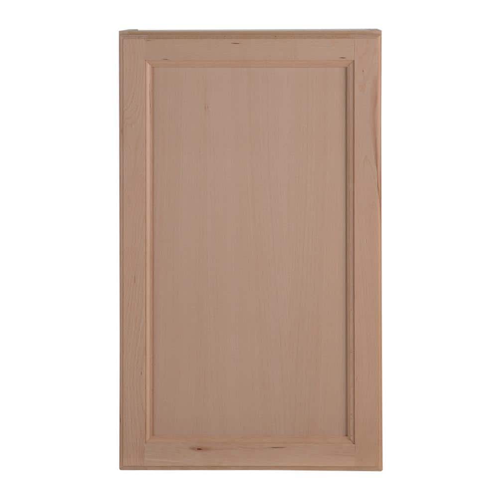 Hampton Bay Easthaven Shaker Assembled 18x30x12 in. Frameless Wall Cabinet in Unfinished Beech