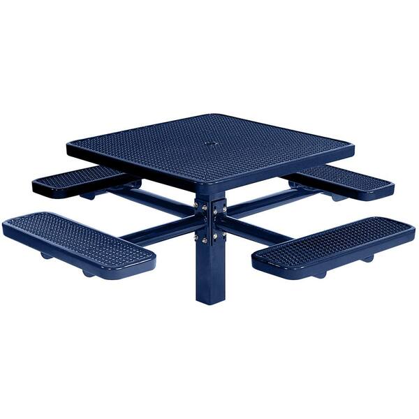 Tradewinds Park 46 in. Blue Commercial Square Picnic Table with 4 Seats