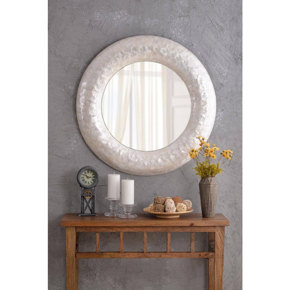 Kenroy Home Coquille Pearl Wall Mirror 60243 - The Home Depot