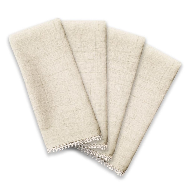 Lenox French Perle Solid Napkins, Set of 4, Natural - 19"W x 19"L