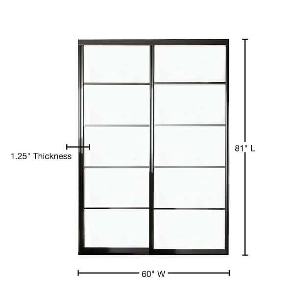 Contractors Wardrobe 60 in. x 81 in. Silhouette 5-Lite Bronze