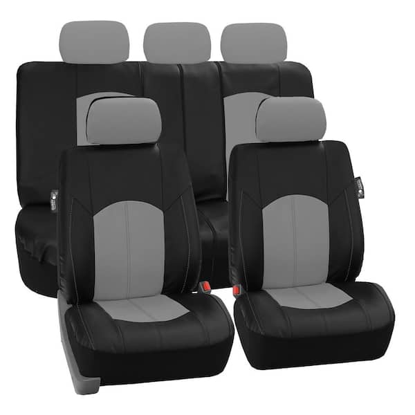 FH Group Highest Grade Faux Leather 47 in. x 23 in. x 1 in. Seat Covers - Full Set