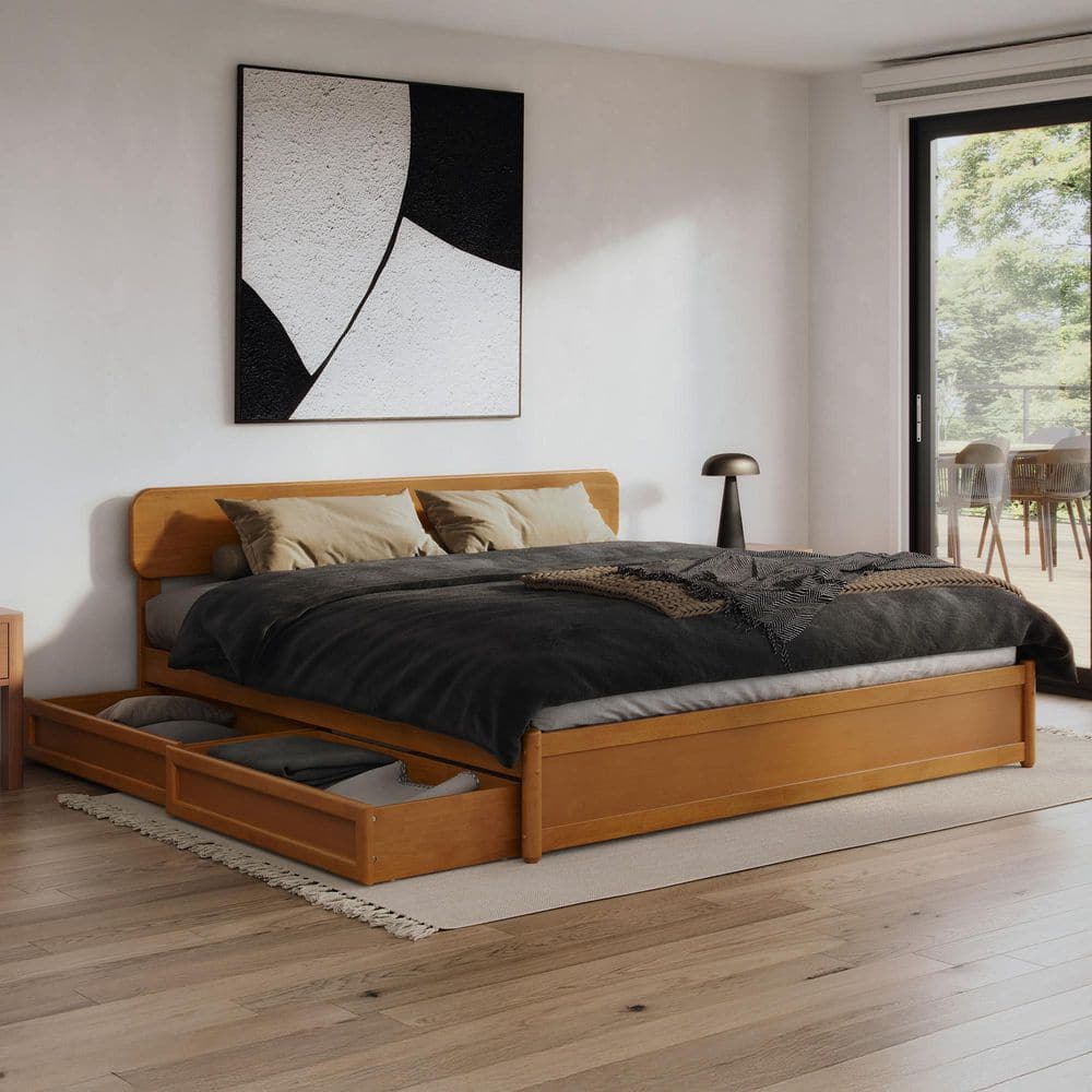 AFI Capri Light Toffee Natural Bronze Solid Wood Frame King