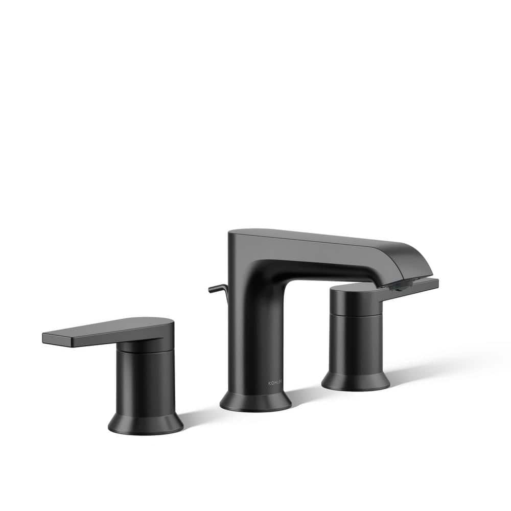 Minimalist Matte Black 2-Handle Widespread Bathroom Faucet