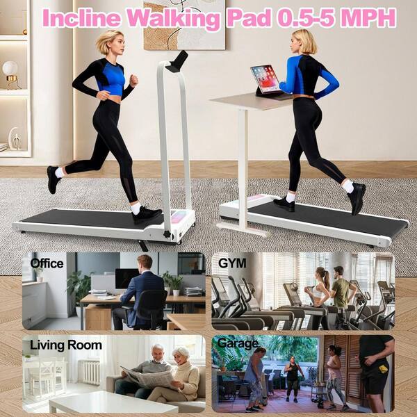 LIVACA Foldable 2-in-1 Treadmill with Handle Bar and Incline