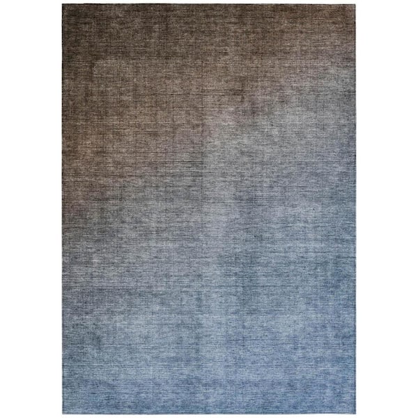 HomeRoots Multi-colored 5 ft. x 8 ft. Woven Solid Color Rectangle Indoor/Outdoor Area Rug