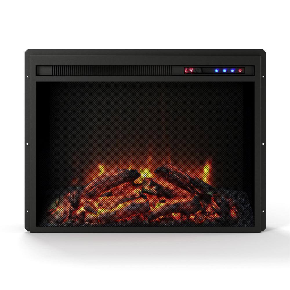 23 in. x 18 in. Electric Fireplace Insert with Mesh Front with Remote, Blac