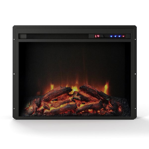 Ameriwood Home 23 in. x 18 in. Electric Fireplace Insert with Mesh Front with Remote, Black
