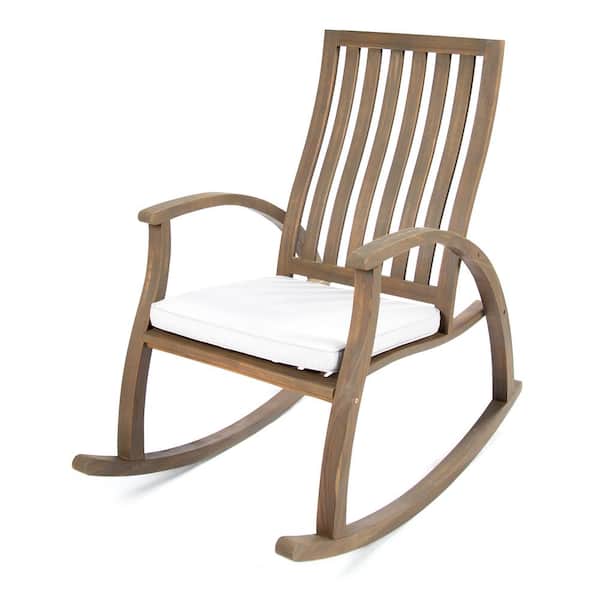 Noble House Gray Wood Outdoor Rocking, Best White Porch Rocking Chair