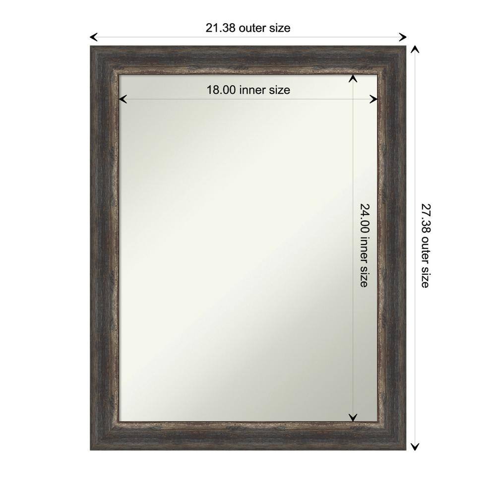 Bronze Charred Wood Rectangular Bathroom Vanity Mirror