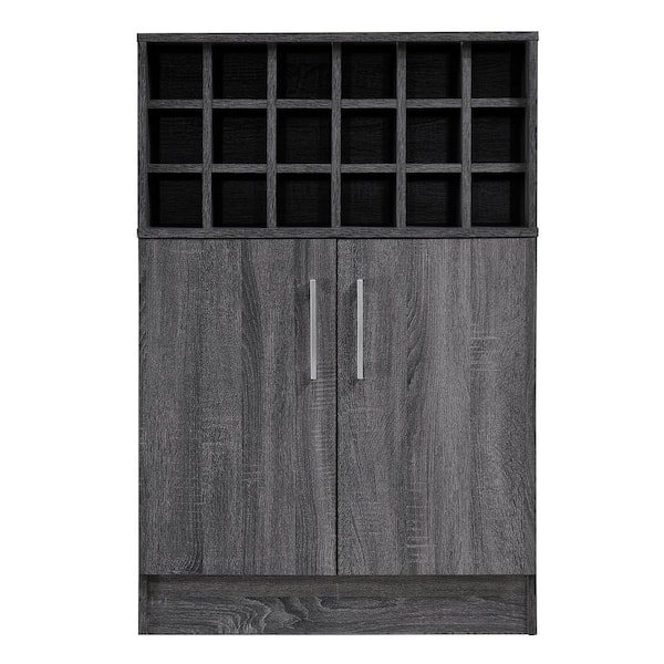 Noble House Roula Sonoma Grey Oak Bar and Wine Cabinet