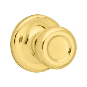 Mobile Home Polished Brass Hall/Closet Door Knob with Microban Antimicrobial Technology