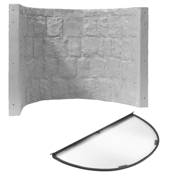 SHAPE PRODUCTS Rockwell 42 in. x 23 in. x 48 in. Gray Composite Window Well with Polycarbonate Cover